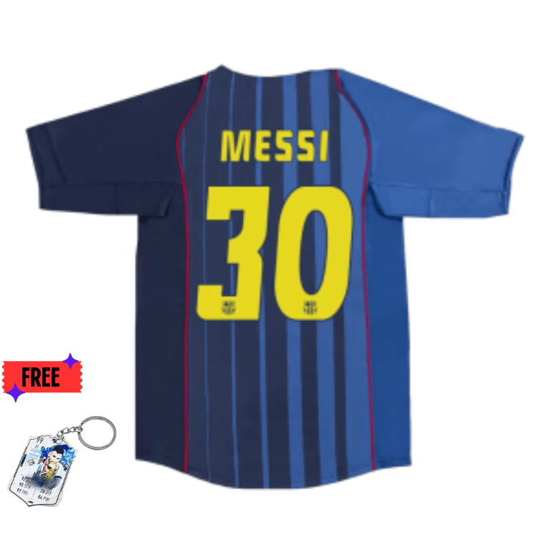 FREE-GIFTS-4.png Barcelona Retro 04/05 MESSI 30 Away Soccer Jersey - Image 1