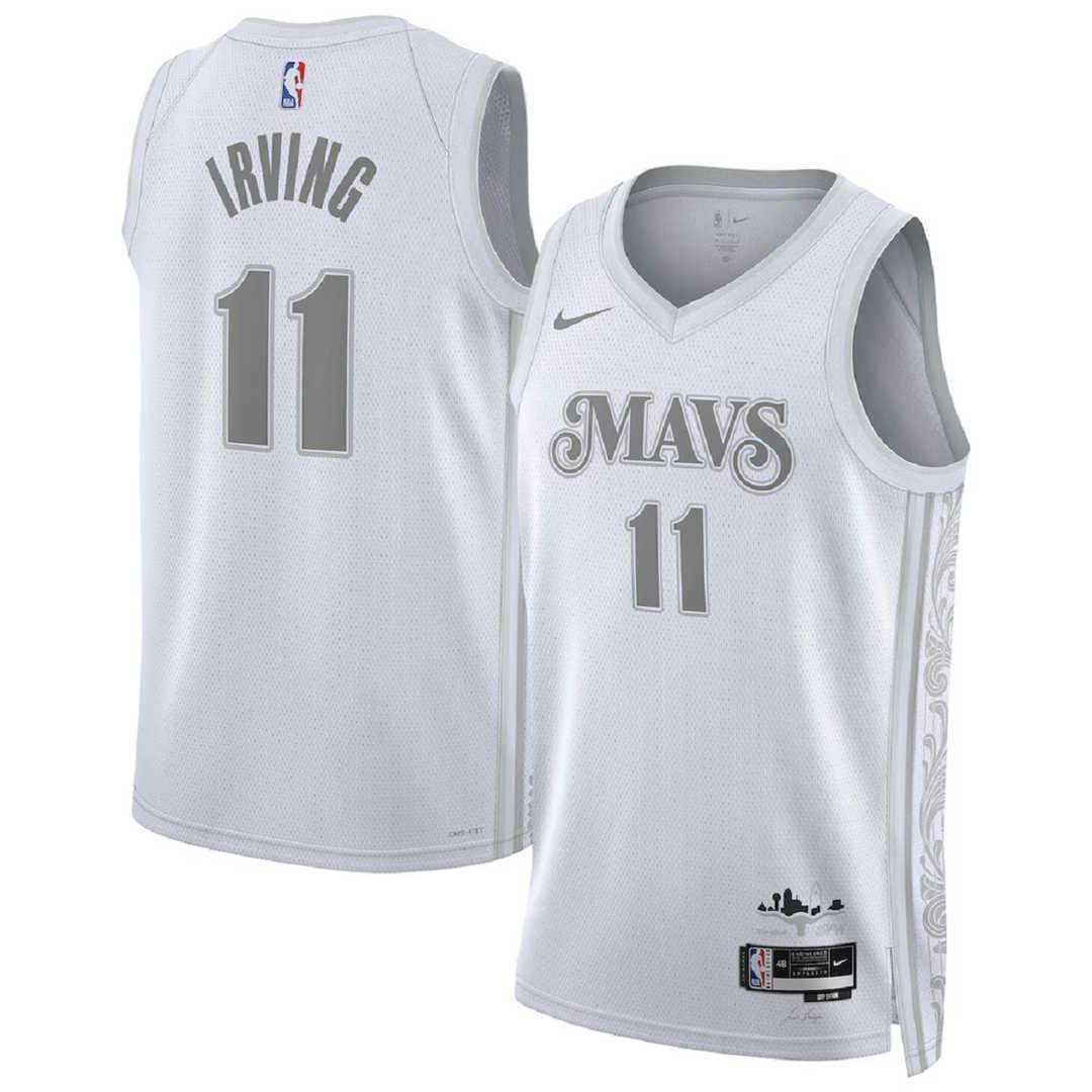 Men-Dallas-Mavericks-Kyrie-Irving-11-White-Swingman-Jersey-City-Edition.jpg Dallas Mavericks Swingman Jersey – City Edition White 2025/26 (Kyrie Irving #11) - Image 1
