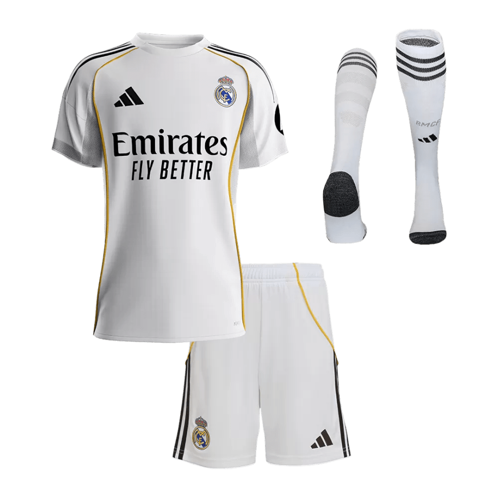 adidas-22-8-years-kids-real-madrid-home-soccer-jersey-full-kit-2025-26-54696759787829.png KIDS REAL MADRID HOME SOCCER JERSEY FULL KIT 2025/26 - Image 1