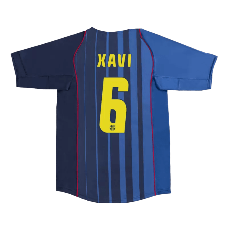 f2b2f239887673b7bb321525a56a4256.png Barcelona Retro 2004/05 XAVI #6 Away Soccer Jersey - Image 1