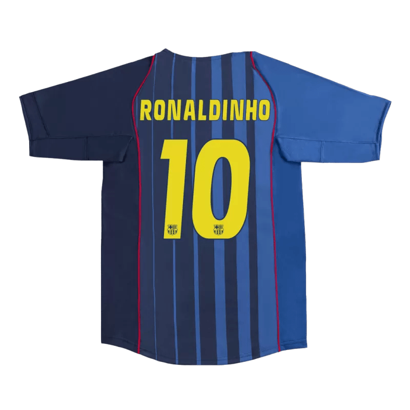 fddde2a71e646079339ea9ea7ed24a28.png Barcelona Retro 2004/05 RONALDINHO 10 Away Soccer Jersey - Image 1